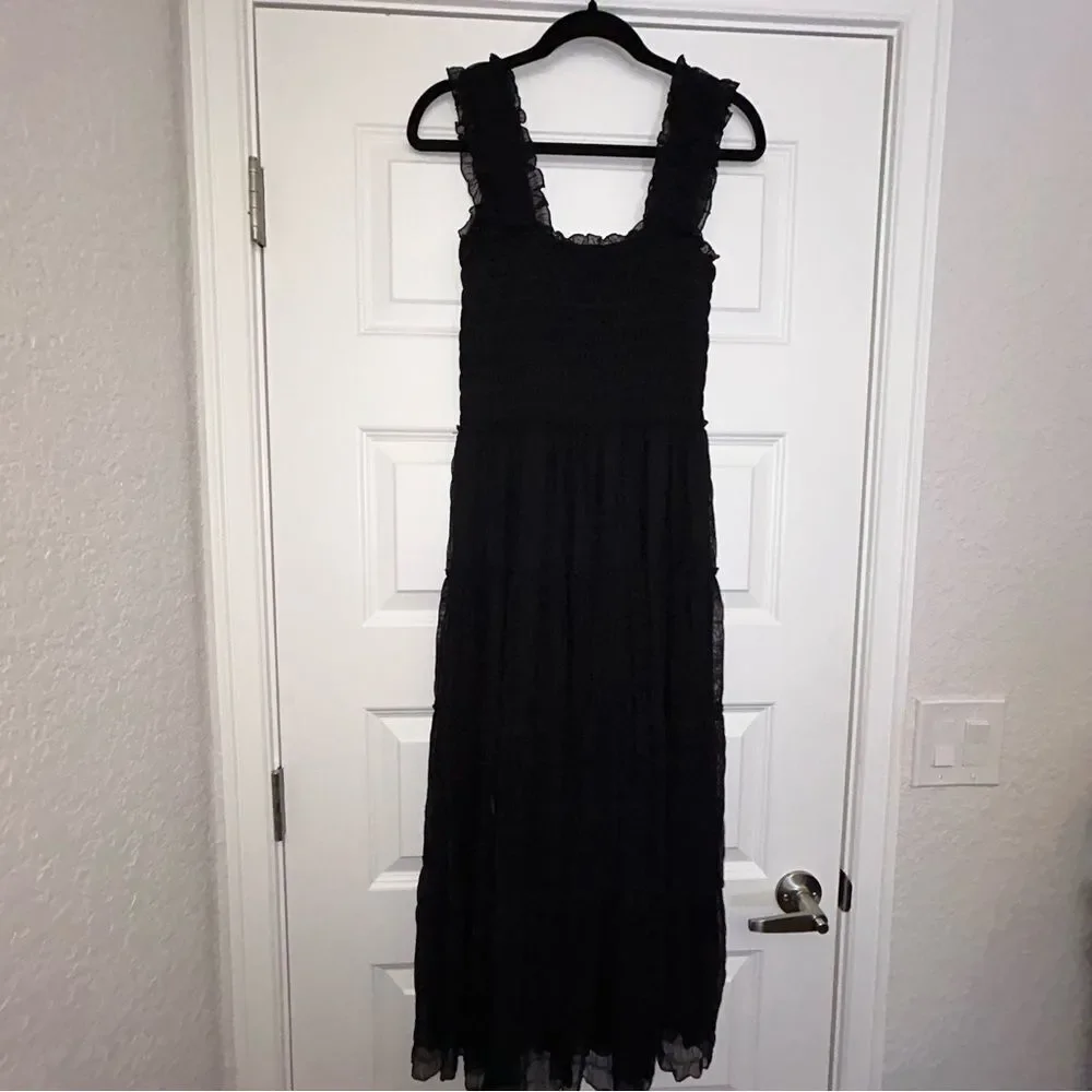 New, Max Studio Ruffle Layer Mesh Sleeveless Midi Dress - Picture 11 of 12